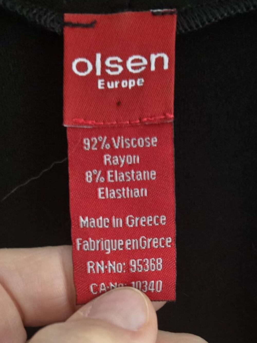 Olsen Europe Black Dress – Draped Front with Ring Detail, Stretch, Elegant, 12 - Picture 5 of 7